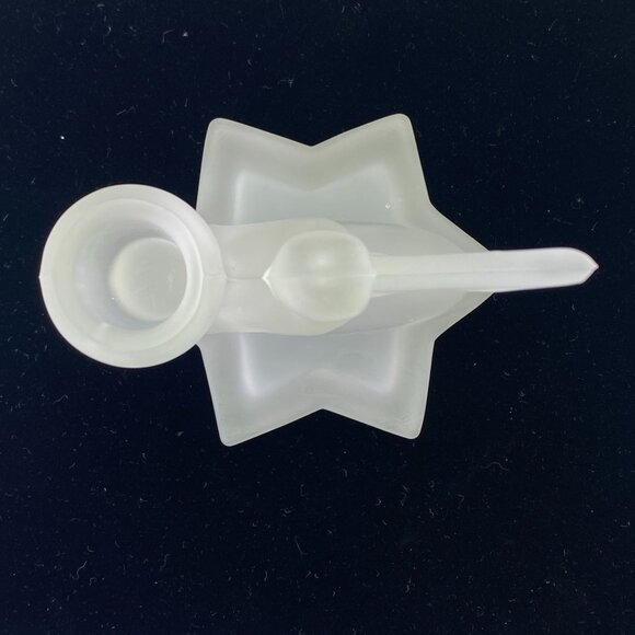 Vintage LE Smith Frosted Glass Angel Candle Holder - Picture 5 of 8